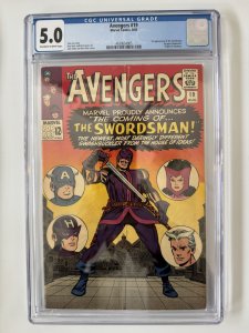 Avengers #19 CGC 5.0 1st SWORDSMAN MCU ORIGIN Clint Barton HAWKEYE Kirby (1965)