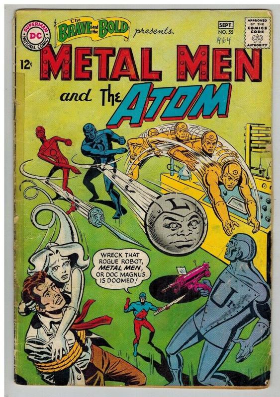 BRAVE & BOLD  55  Sept 1964 Metal Men/Atom FAIR COMICS BOOK