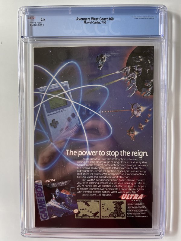 AVENGERS WEST COAST #60 - CGC 9.2 -  Scarlet Witch Magneto