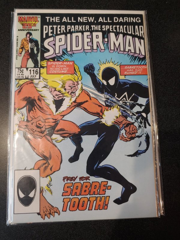 ​Spectacular Spiderman #116 HIGH GRADE NM (1986) Sabretooth