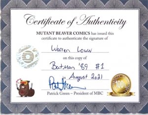 BATMAN '89 #1 (2021) WARREN LOUW TRADE/MINIMAL  VARIANT SET SIGNED W/COA NM.