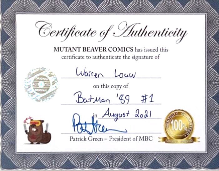 BATMAN '89 #1 (2021) WARREN LOUW TRADE/MINIMAL  VARIANT SET SIGNED W/COA NM.