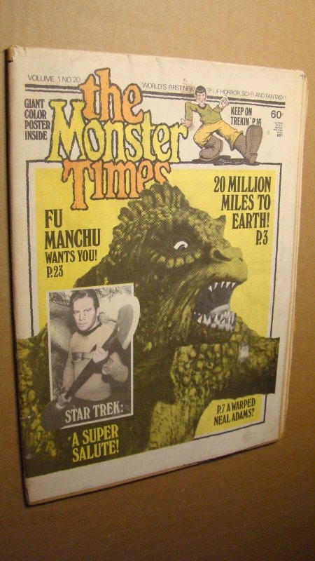 MONSTER TIMES 20 FU MANCHU CUSHING CRYPT DRACULA STAR TREK PLANET APES 