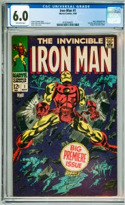 Iron Man #1 CGC 6.0! OW Pages!
