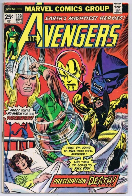 Avengers #139 ORIGINAL Vintage 1975 Marvel Comics 