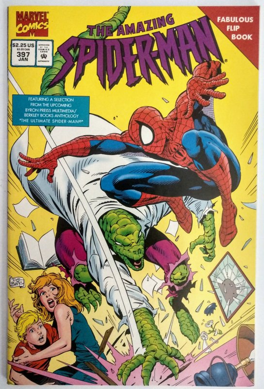 The Amazing Spider-Man #397 (NM-, 1995) White Power Ranger Card Intact