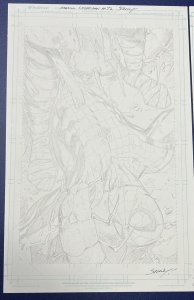 Amazing Spider-man 72 Original Art Cover A Mark Bagley 2 Pieces Pencils And Inks