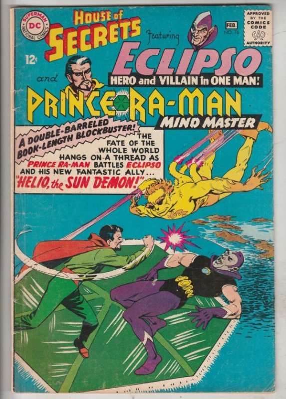 House of Secrets #76 (Feb-66) FN/VF Mid-High-Grade Eclipso, Prince Ra-Man