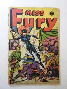 Miss Fury #4 (1944) FR/GD staples missing 2/3 book-length cumulative spine split