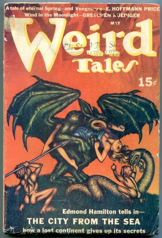 Weird Tales Pulp May 1940- Virgil Finlay-Hannes Bok- Clark Ashton Smith VG-