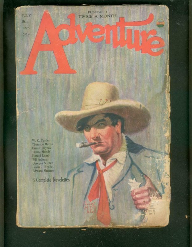 ADVENTURE PULP-7/8/1926-HAROLD LAMB-TUTTLE-TALBOT MUNDY FR