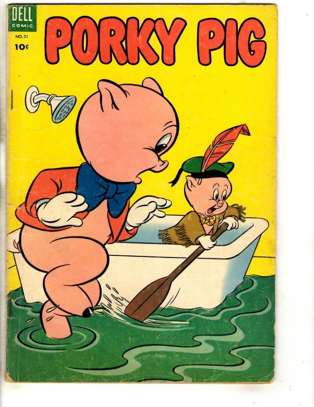 Porky Pig # 31 FN- Dell Golden Age Comic Book Looney Tunes Bathtub 1953 JL18