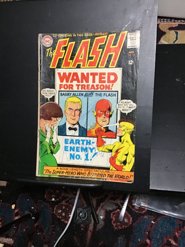 Flash #156 affordable grade writing on cover. Kid flash key! GD