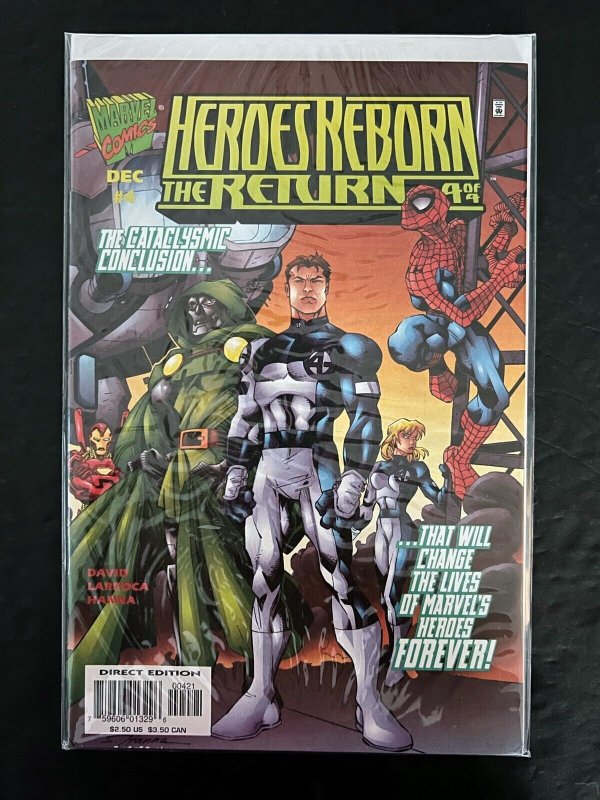 Heroes Reborn The  Return Full Set #1B,2A,3B,4B MARVEL 1997 1A-2B NEWSSTAND