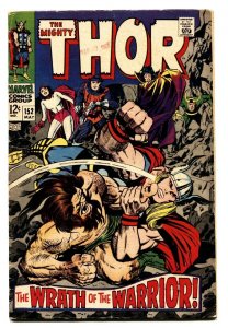 THOR #152 comic book 1968-JACK KIRBY MARVEL Silver Age VG