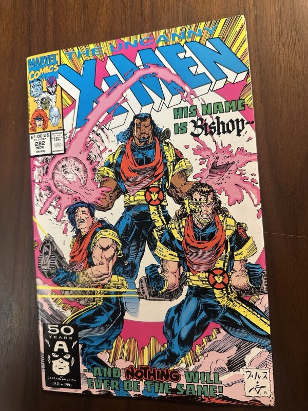 Uncanny X-Men #282 VF+ 1st app. Bishop (cameo) (Marvel 1991) Direct Ed.
