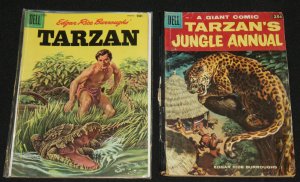 Dell Golden Age TARZAN TITLES 2pc Low-Mid Grade Comic Lot GD-VG Jungle