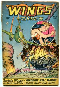 Wings #74 1946 -Fiction House Golden Age-Phantom Falcon- Suicide Smith G