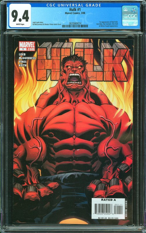 Hulk #1 (2008) - CGC Graded 9.4 - 1st App. Red Hulk!