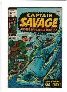 Capt. Savage and His Battlefield Raiders #11 VG 4.0 Marvel 1969 Sgt. Fury app. 