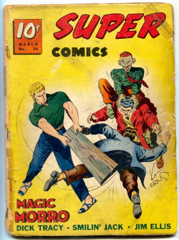 Super Comics #34 1941- Magic Morro cover- Jim Ellis- Dick Tracy FAIR