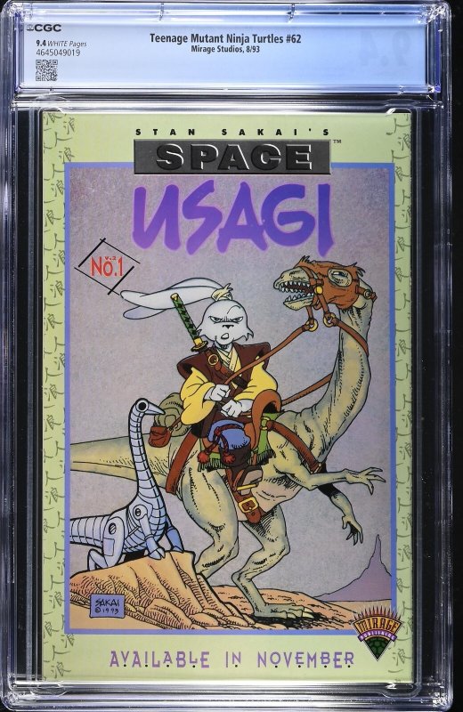 Teenage Mutant Ninja Turtles #62 (8/93) Graded CGC 9.4 Final Issue