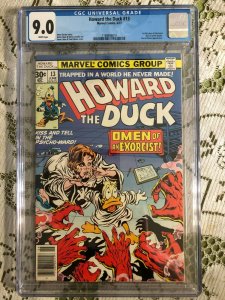 HOWARD THE DUCK #13 CGC 9.0 WHITE / MARVEL 6/77 / NEWSSTAND