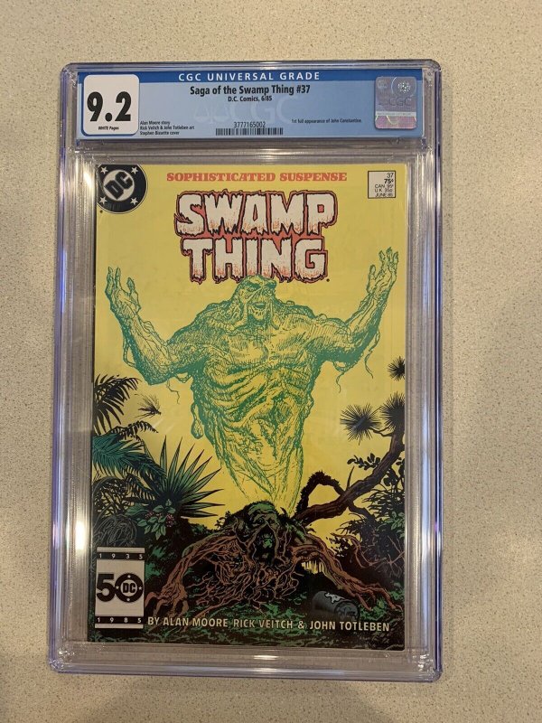 Swamp Thing #37 (1985) CGC 9.2 WHITE Pages 1st Appearance John Constantine 