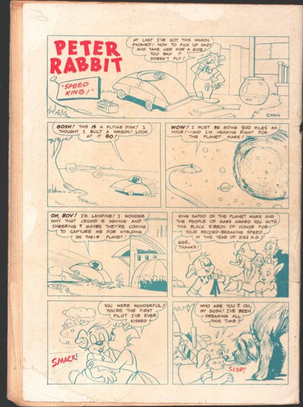 Peter Rabbit#15 1952-Dell-Western cover by Frank Carin-rocket ships-wizard