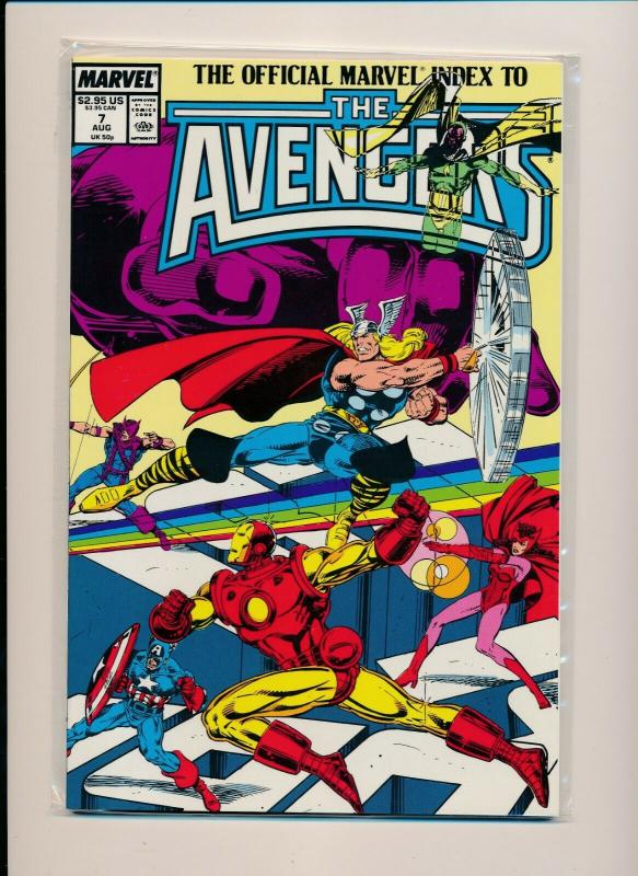 MARVEL set of 7- OFFICIAL INDEX TO THE AVENGERS #1-#7 1987/'88 VF (PF741) 