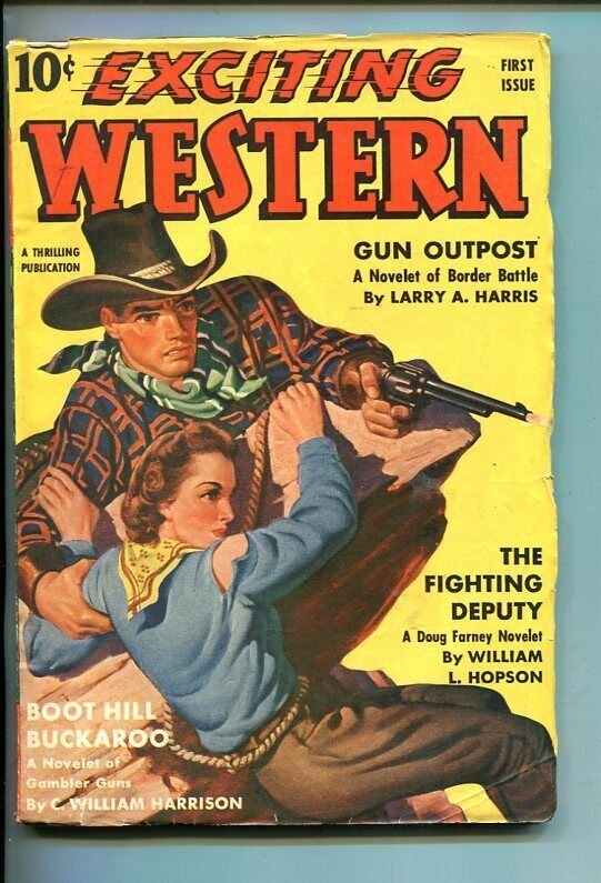 EXCITING WESTERN-#1-FALL-1940-PULP-SPICY GGA-SOUTHERN STATES PEDIGREE-vf