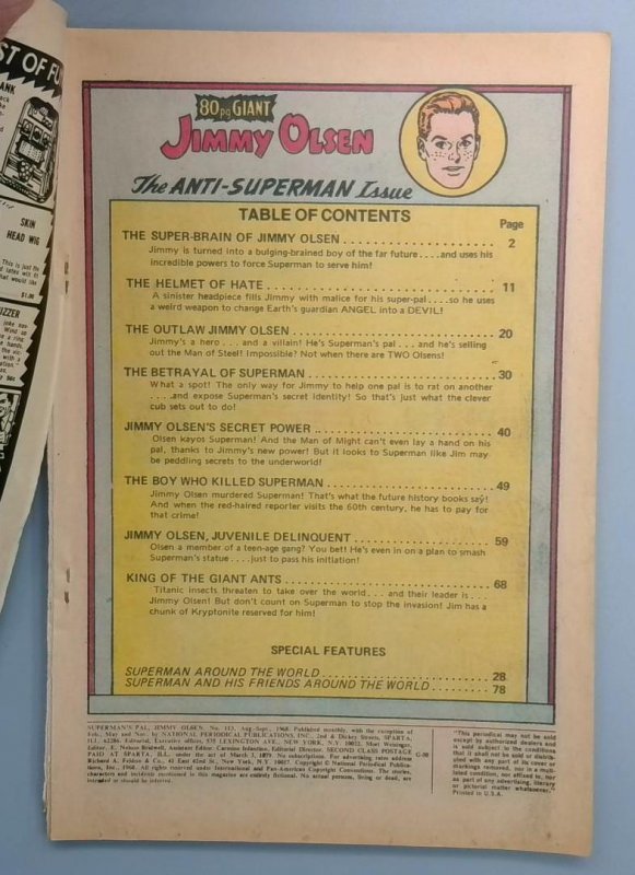 Superman's Pal Jimmy Olsen #113 80 page Giant (G-50) DC 1968