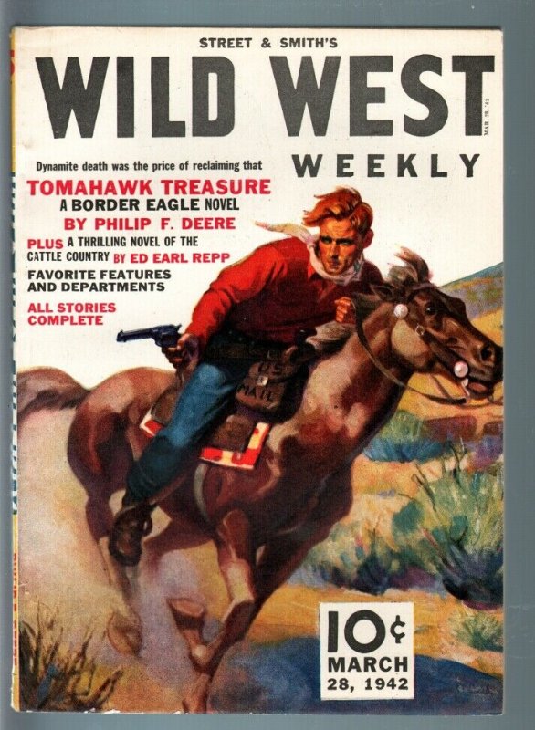 WILD WEST WEEKLY 3/28/1942-WESTERN PULP-STREET & SMITH VF