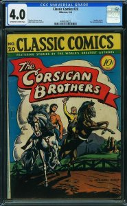 Classic Comics #20 (1944) CGC 4.0 VG