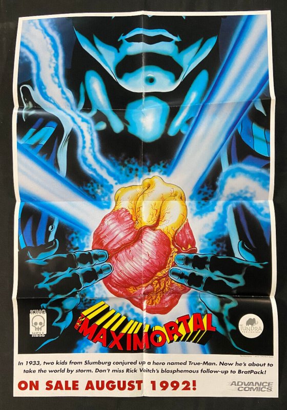 RICK VEITCH MAXIMORTAL FOLDED PROMO POSTER 1992 GREAT CONDITION 35 x 23 UNFOLDED