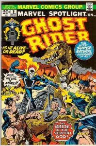 Marvel Spotlight on Ghost Rider 9 strict VF+ 8.5 1973 Bride of the Serpent God