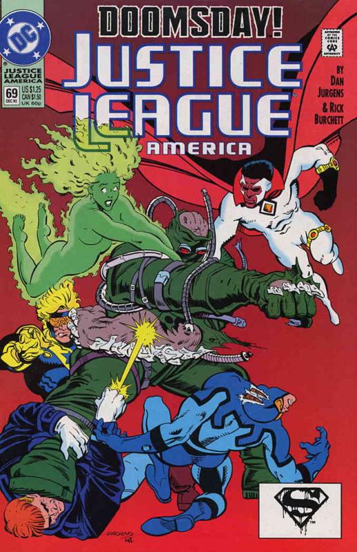 Justice League America #69 FN ; DC | Superman Doomsday Tie-In 1st Print