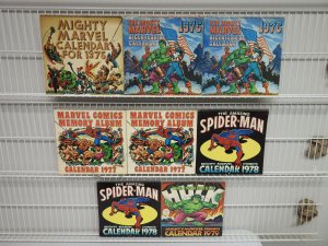 Lot of 8 Marvel Calendars!!!! 1975-1979 with duplicates!!!