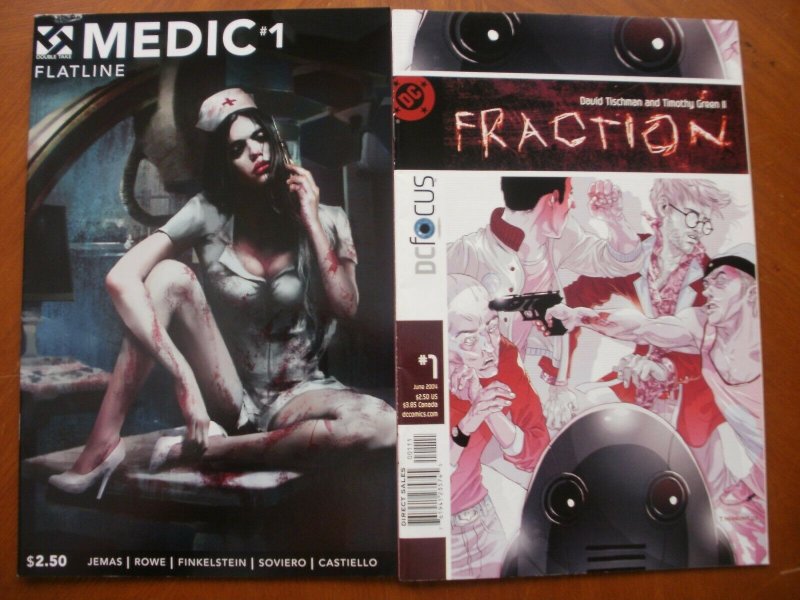 2 Comic: Double Take MEDIC #1 Flatline (2015) & DC Focus FRACTION #1 (2004)