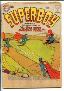 SUPERBOY #57-1957-DC-BARGAIN COPY-BASEBALL COVER-pr