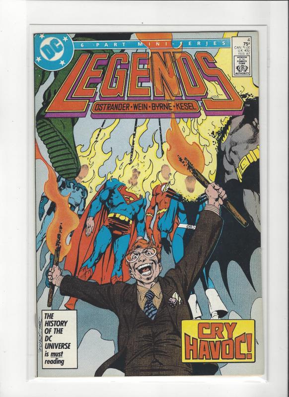 LEGENDS #4 2ND SUICIDE SQUAD BYRNE ART COPPER AGE COMIC  NM Nice Copy