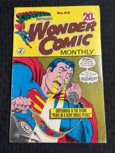 Vintage WONDER COMIC MONTHLY Australian Comic #93 VG+ 4.5 Superman & The Atom