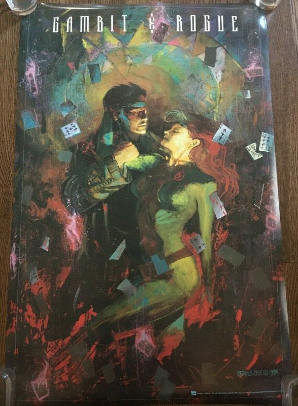 GAMBIT & ROGUE I Marvel Poster #206, Dennis Calero, 1995, 34 x 22