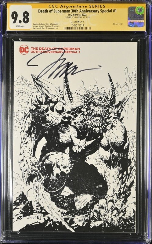 Death Of Superman 30th Anniversary Special #1 (CGC 9.8) Signed Jim Lee Census=10