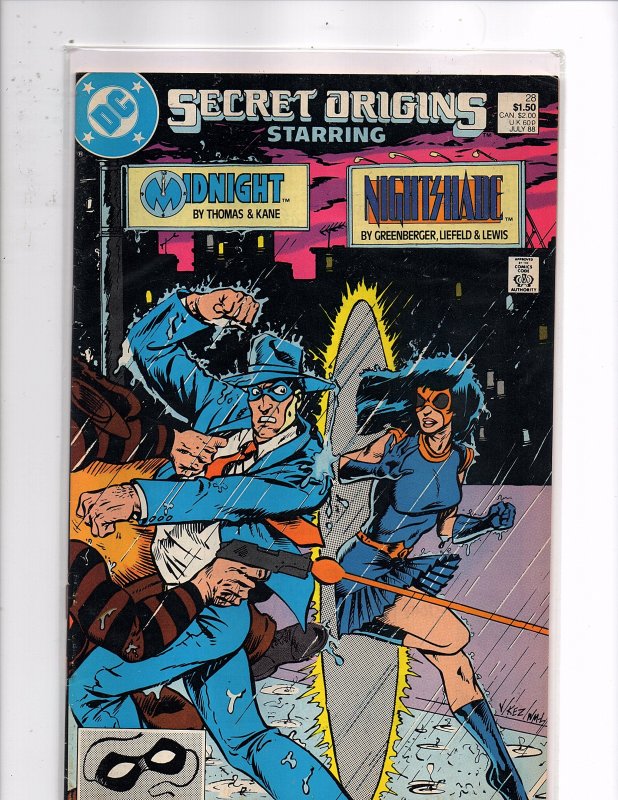 DC Comics (1986) Secret Origins #28 Midnight; Nightshade Valentino Cover Liefeld