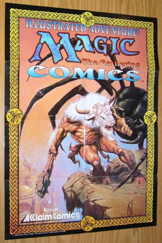 Magic the Gathering comics promotional poster - 26 x 19 - acclaim 1995 WotC