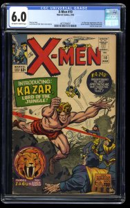 X-Men #10 CGC FN 6.0 Off White to White 1st Appearance Ka-Zar!