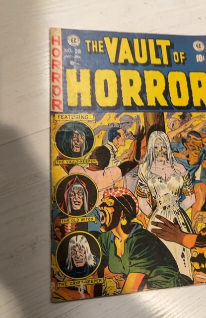 Vault of Horror #28 (1952)The Burning witch cover light  cover crease