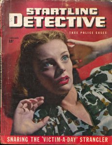 Startling Detective 2/1946-terrified woman cover pulp crime thrills-VG-