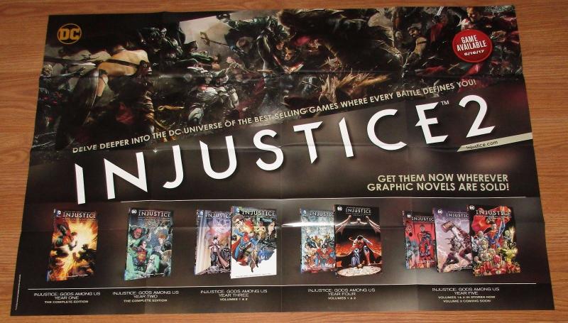 Injustice 2 Folded Promo Poster Batman Superman WW DC 2017 (24 x 36) New!